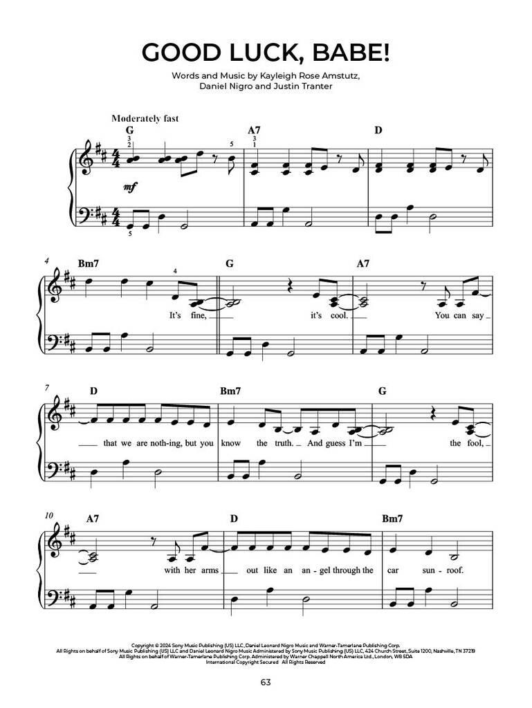 Chart Hits of 2024-2025 - Easy Piano Edition
