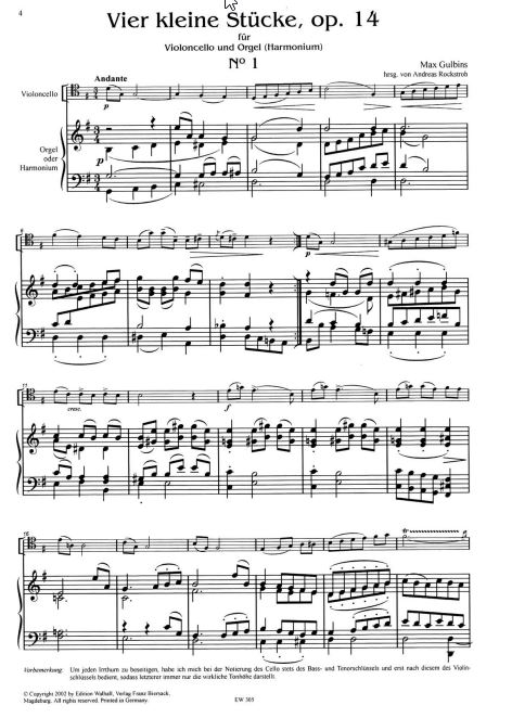 Vier kleine Stücke op. 14