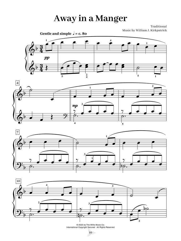 Calming Christmas Carols for Graded Piano