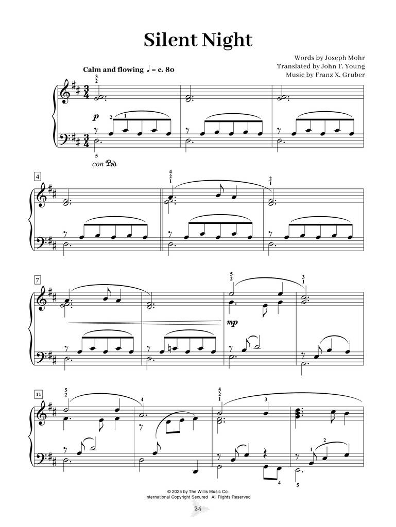 Calming Christmas Carols for Graded Piano