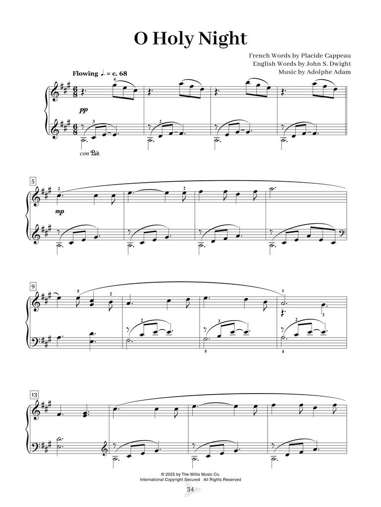 Calming Christmas Carols for Graded Piano