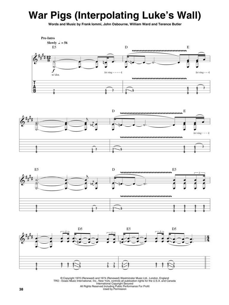 Black Sabbath - Guitar Play-Along Vol. 67