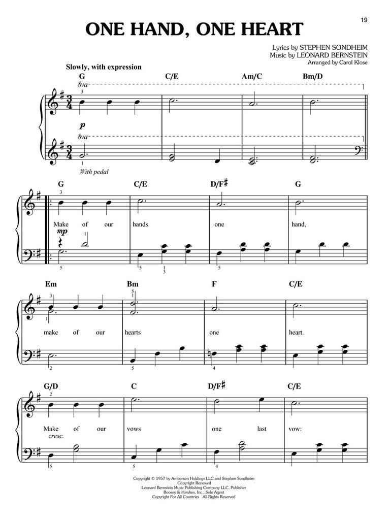 West Side Story - Easy Piano Play-Along Vol. 18