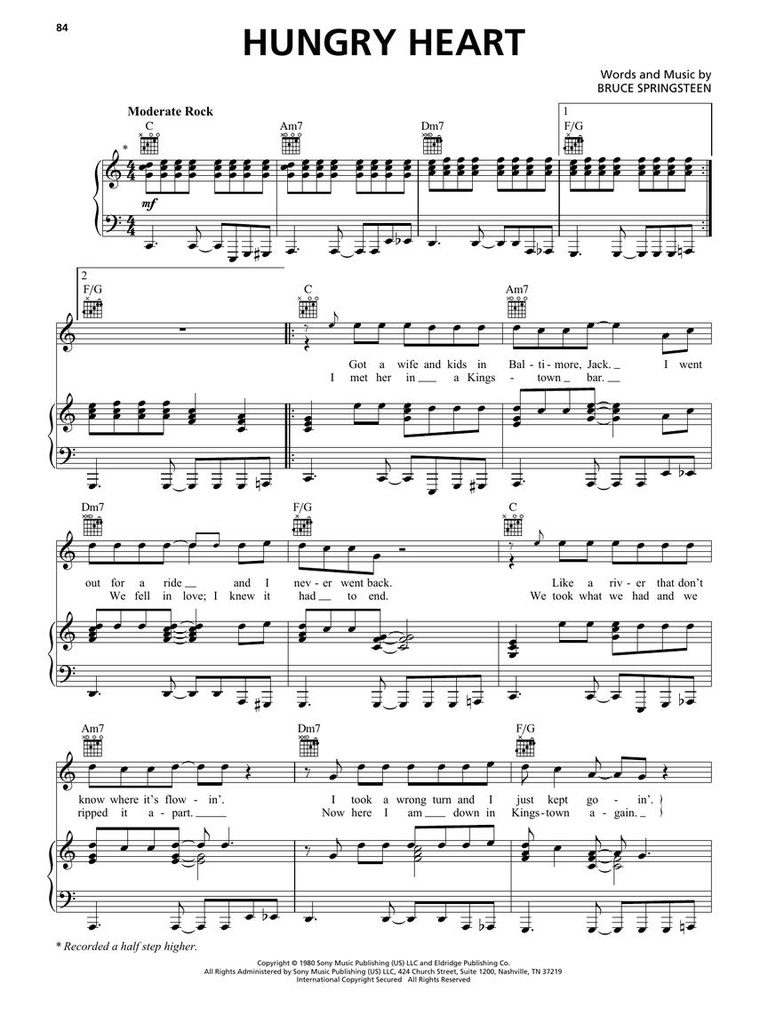 Bruce Springsteen - Sheet Music Collection