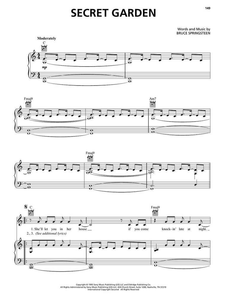 Bruce Springsteen - Sheet Music Collection
