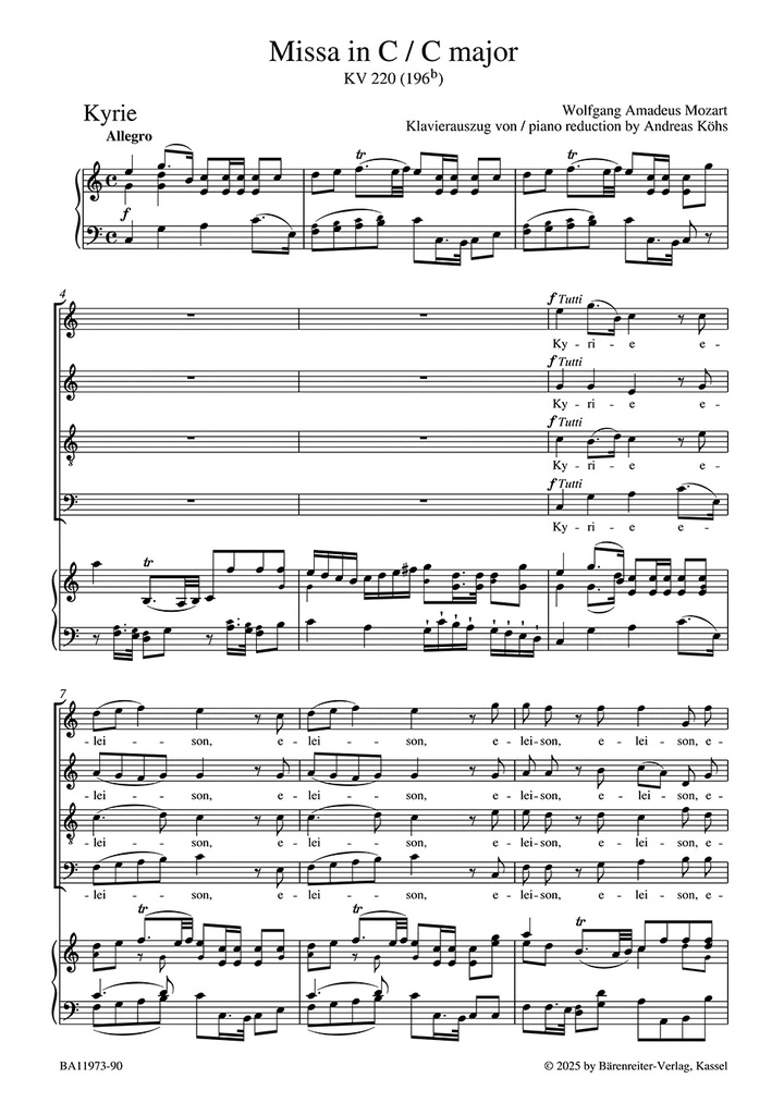 Missa in C, KV 220 (Spatzenmesse)
