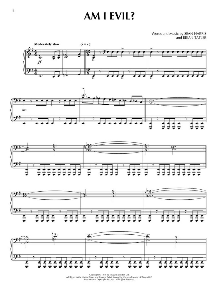 Metallica for Piano Solo