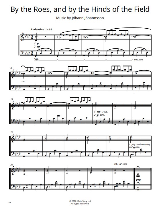 Johann Johannsson Piano Works