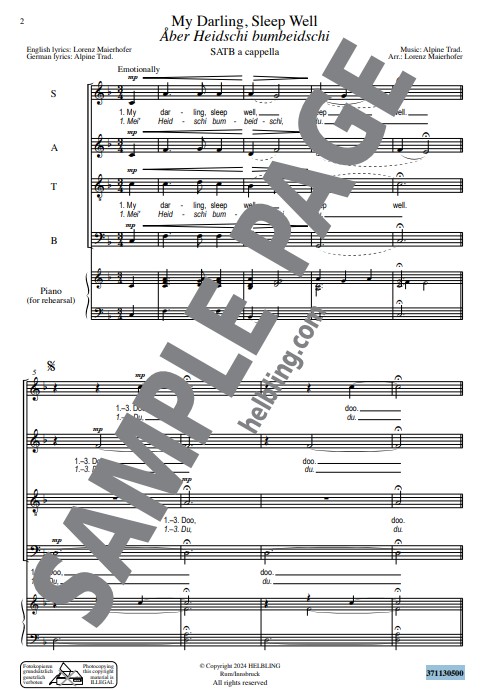 Aber heidschi bumbeidschi / My Darling sleep well