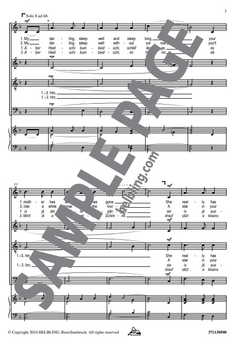 Aber heidschi bumbeidschi / My Darling sleep well