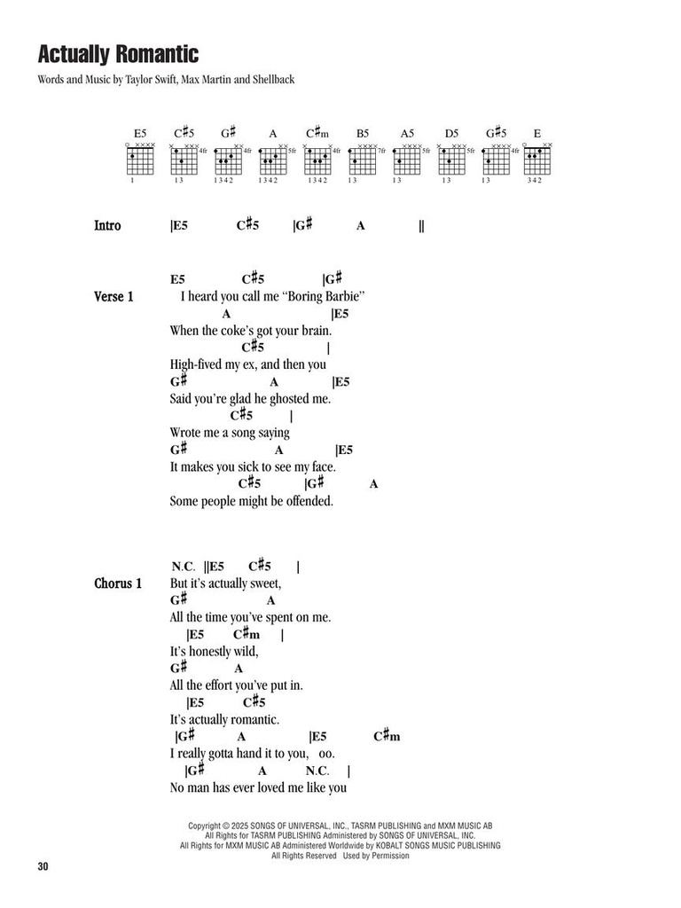 The Life of a Showgirl - Strum & Sing Guitar