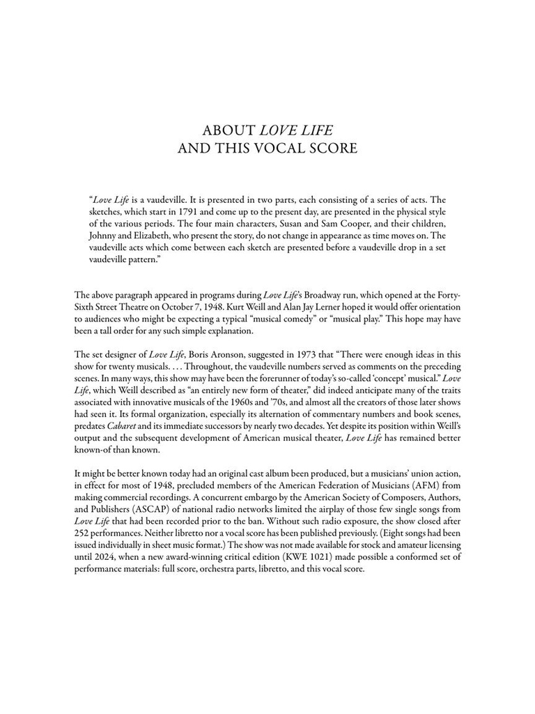 Love Life - A Vaudeville in Two Parts