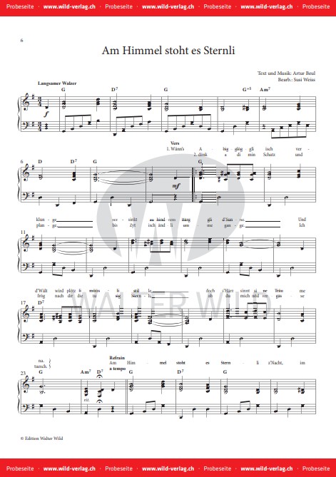 Am Himmel stoht es Sternli