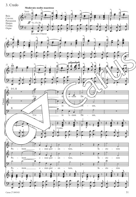 Messe solennelle de Sainte Cecile (Cäcilienmesse), CG 56