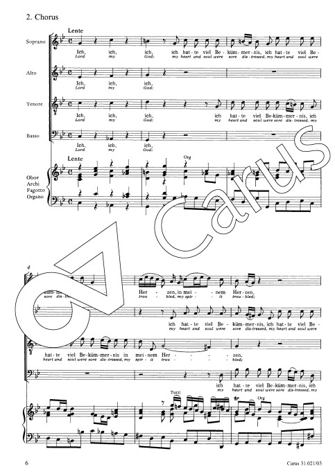Ich hatte viel Bekümmernis, BWV 21