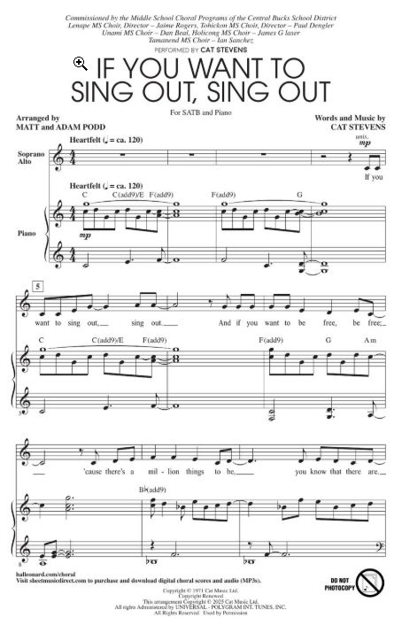 If you want to sing out, sing out