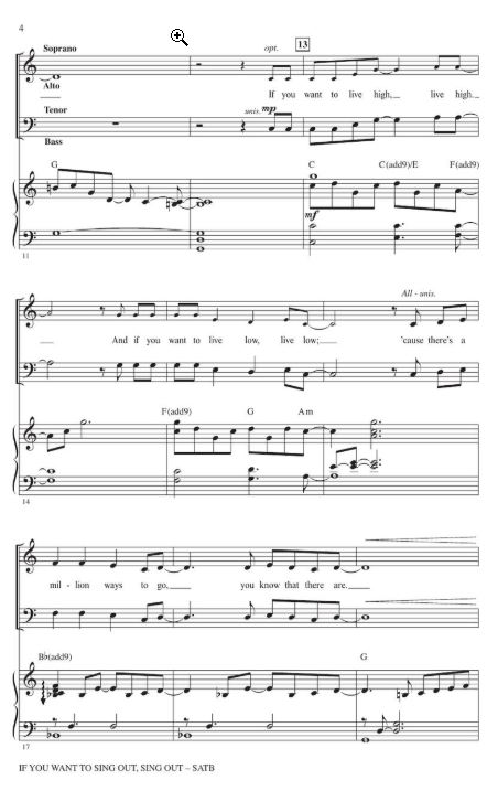 If you want to sing out, sing out