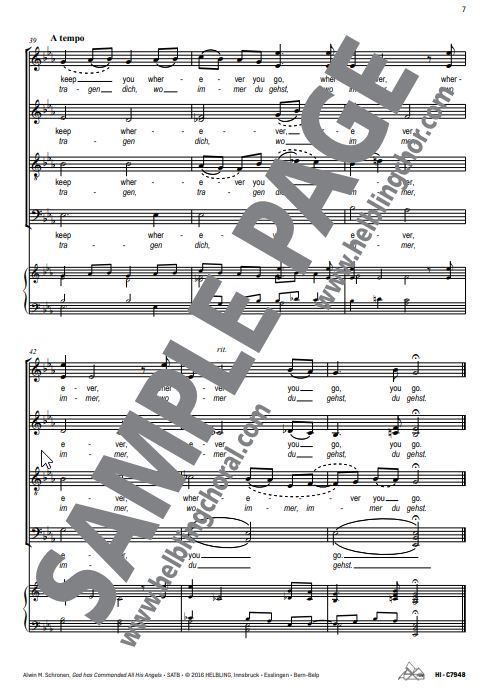 God has commanded all his angels / Gott hat befohlen all seinen Engeln