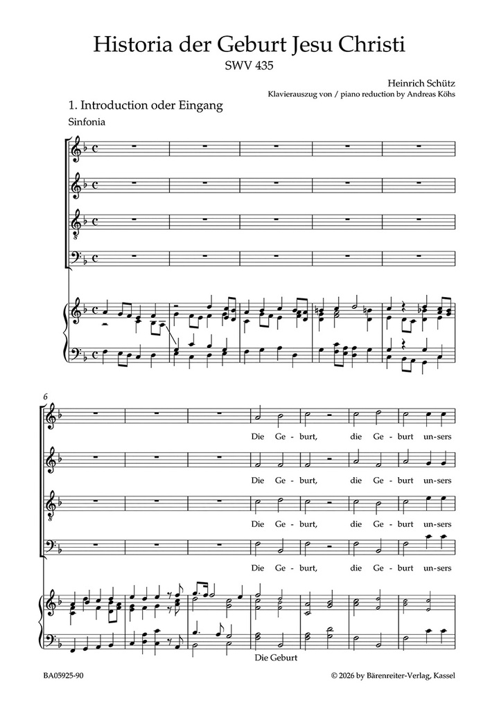 Historia der Geburt Jesu Christi SWV 435