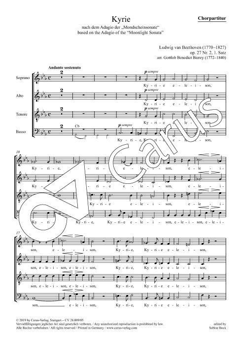 Kyrie, nach dem Adagio der Mondscheinsonate, op. 27/2