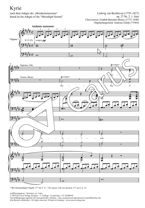 Kyrie nach dem Adagio der Mondscheinsonate, op. 27/2