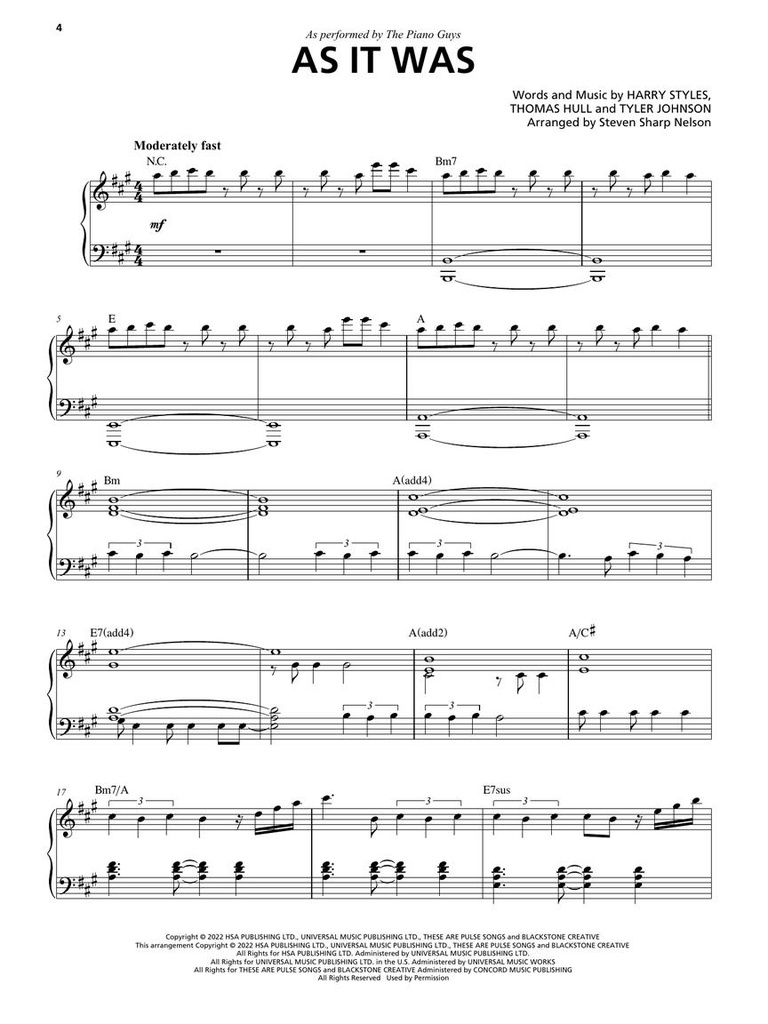 The Piano Guys Hit Singles for Piano Solo