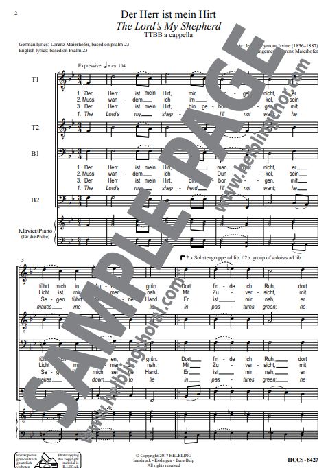 Der Herr ist mein Hirt / The Lord's my Shepherd