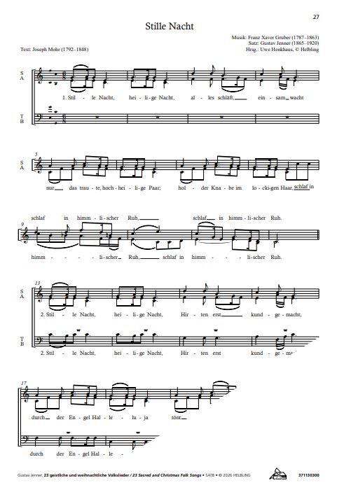 23 geistliche und weihnachtliche Volkslieder