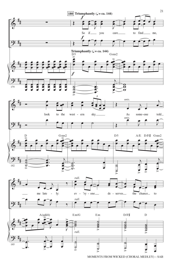 Moments from Wicked - Choral Medley