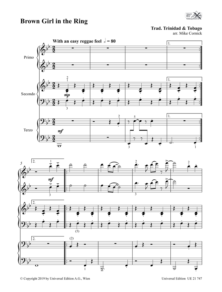 4 more Afro-Caribbean Pieces for 6 Hands at 1 Piano