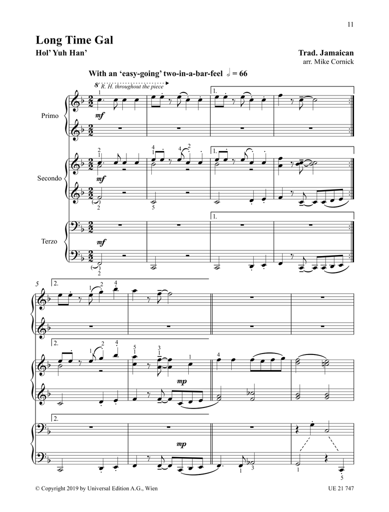 4 more Afro-Caribbean Pieces for 6 Hands at 1 Piano