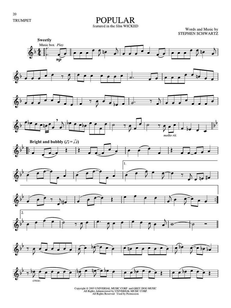 Songs from KPop Demon Hunters, Minecraft, Wicked and more Top Movies - Trompete