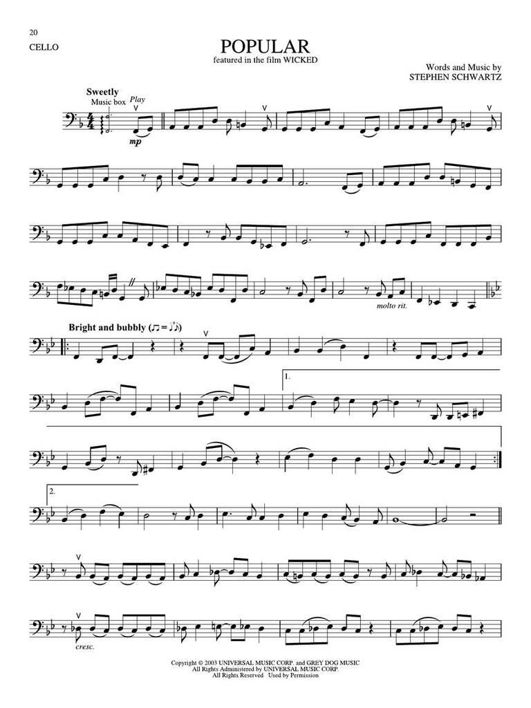 Songs from KPop Demon Hunters, Minecraft, Wicked and more Top Movies - Violoncello