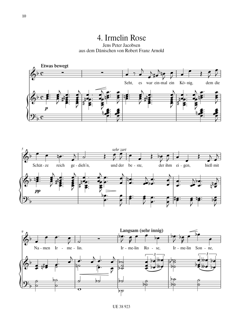Irmelin Rose und andere Gesänge op. 7