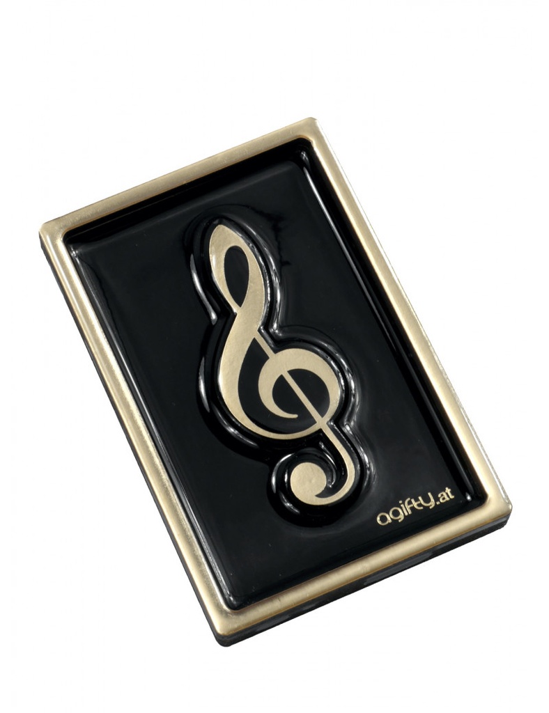 Magnet Violinschlüssel Gold - Framed
