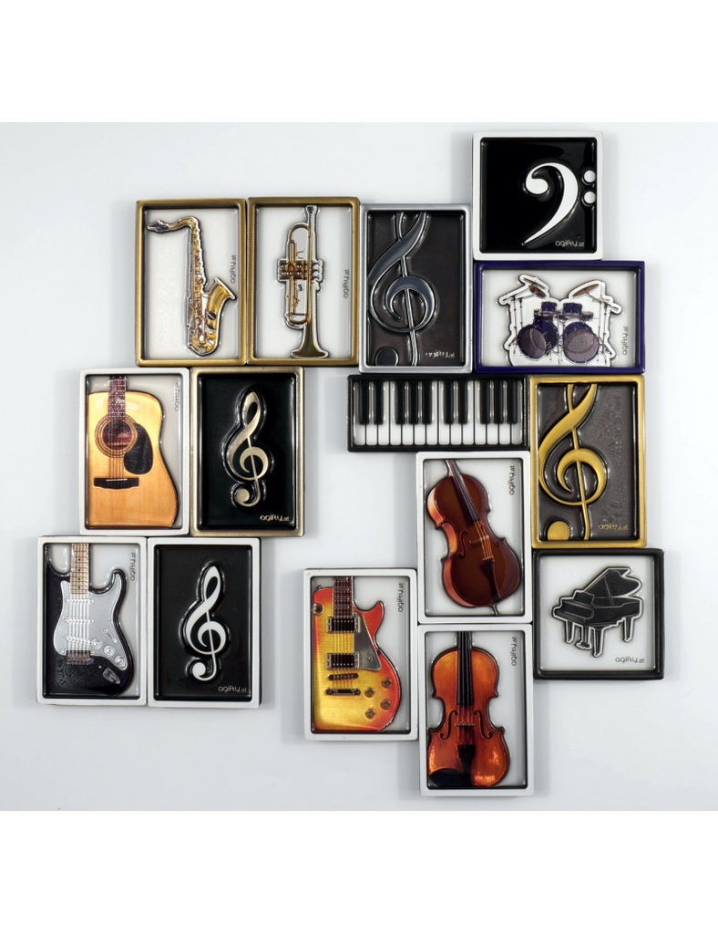 Magnet Violinschlüssel Gold - Framed