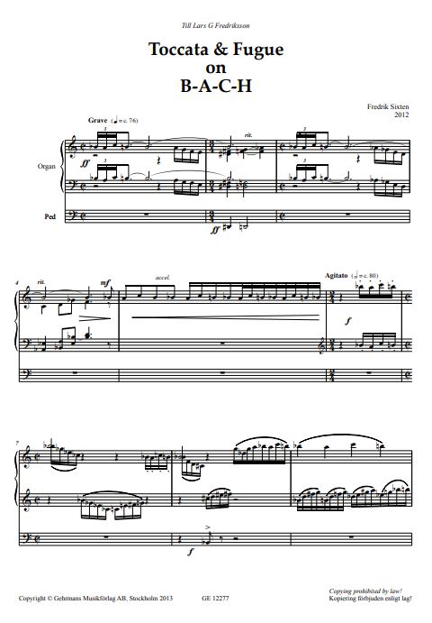 Toccata & Fuge on B-A-C-H