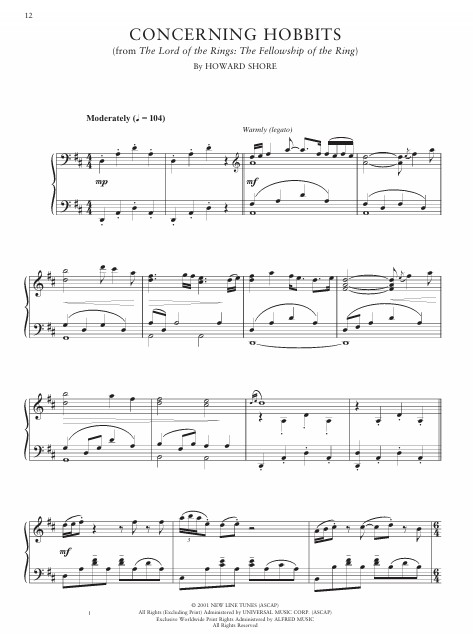 The Lord of the Rings and The Hobbit Piano Anthology