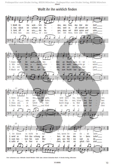 Bach-Choräle mit neuen Texten - SATB