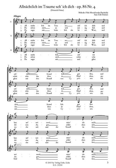 Lieder für drei gleiche Stimmen (Frauenchor)