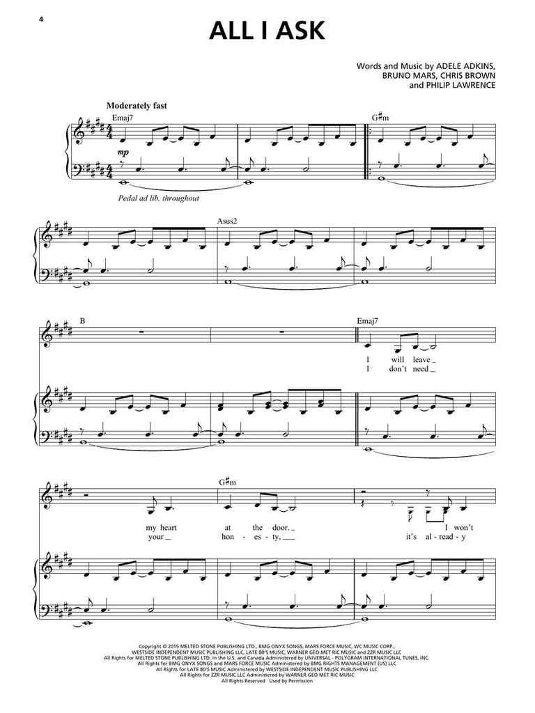 Adele - Original Keys for Singers