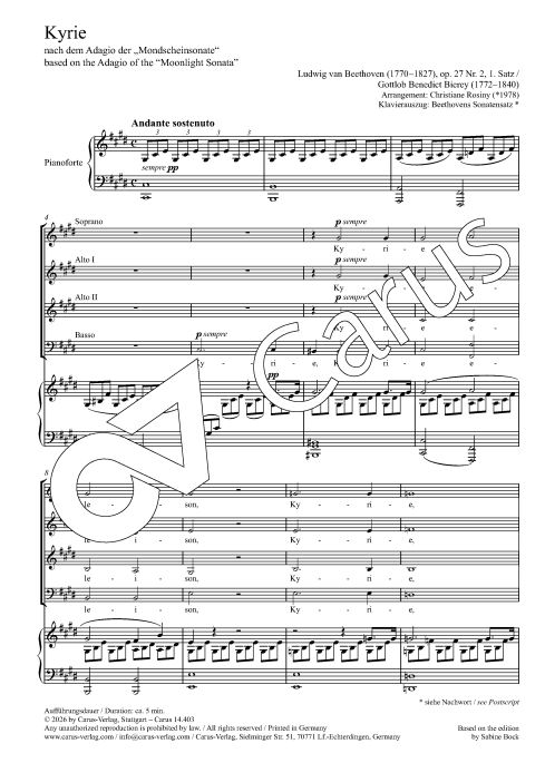 Kyrie nach dem Adagio der Mondscheinsonate op. 27/2