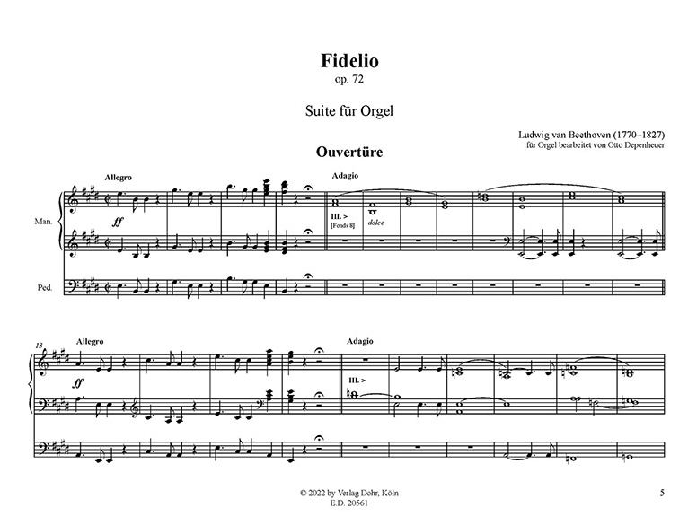 Fidelio op. 74 - Suite für Orgel