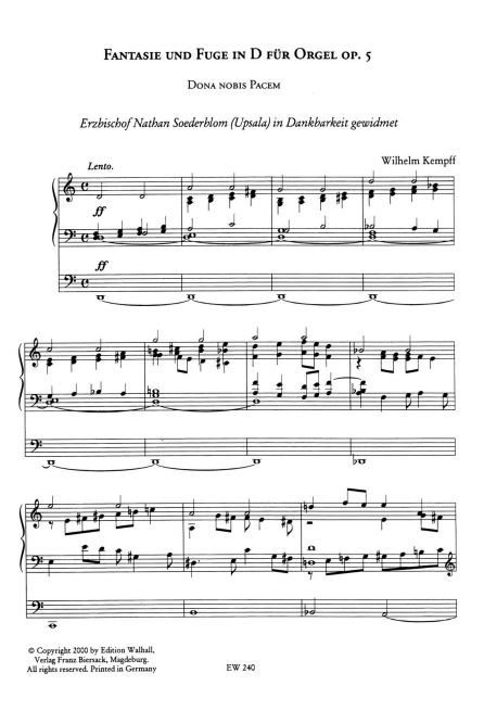 Fantasie und Fuge in D op. 5