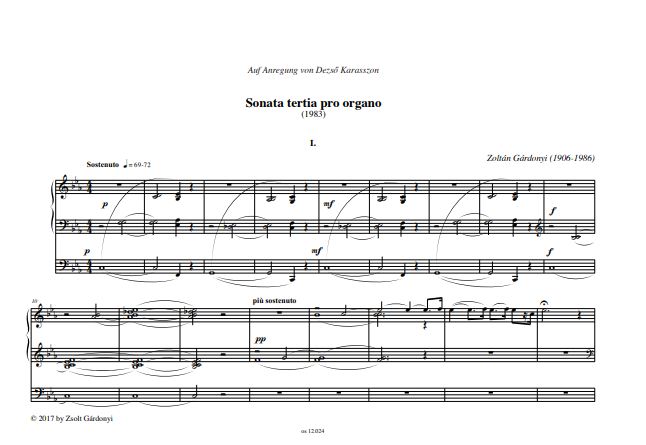 Sonata tertia pro organo
