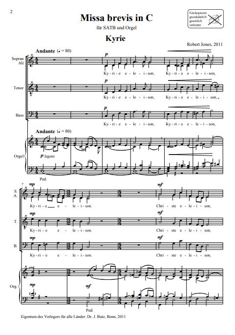 Missa brevis in C - Orgelfassung