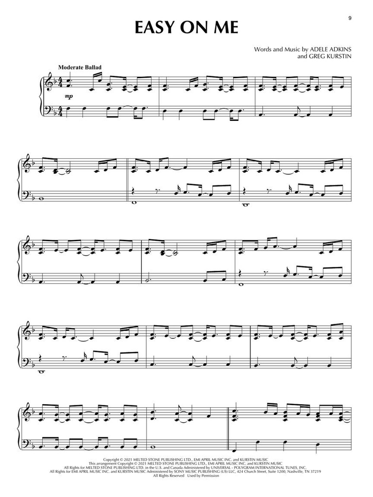 Adele for Piano Solo
