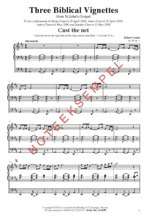 Three Biblical Vignettes from St. John's Gospel op. 80