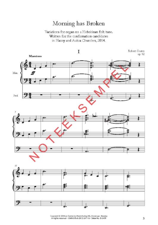 Morning has broken op. 92