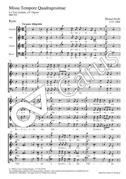 Missa tempore quadragesimae MH 553 (1794)